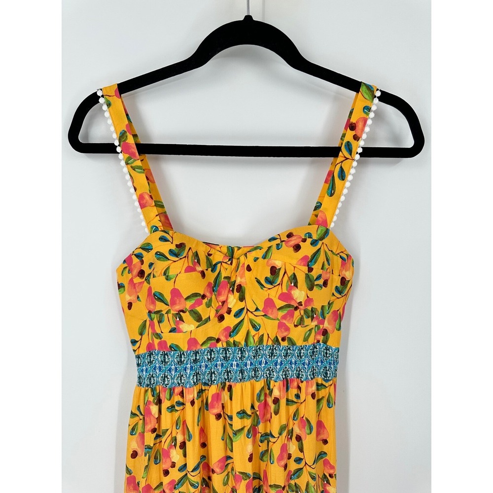 Farm Rio for Anthropologie Anjou Maxi Dress Size 2‎ Tiered Padded Cup READ - Picture 3 of 16